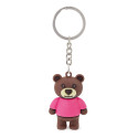 Llavero en bolsita de tela con adhesivo personalizable de bautizo para niña