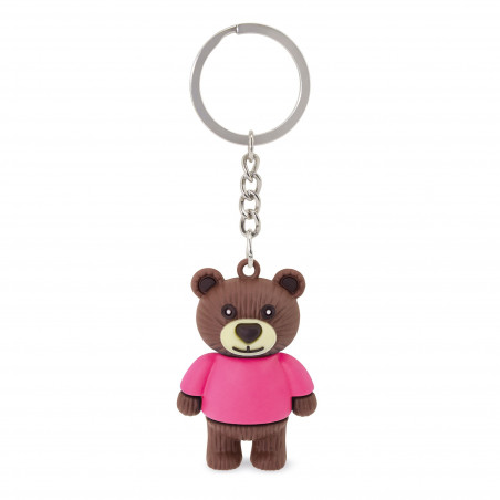 Llavero en bolsita de tela con adhesivo personalizable de bautizo para niña