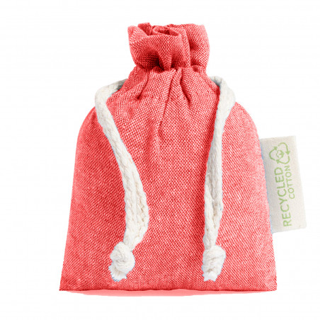 Llavero en bolsita de tela con adhesivo personalizable de bautizo para niña