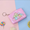 Monedero kawaii rosa con cierre de cremallera para detalles eventos y fiestas