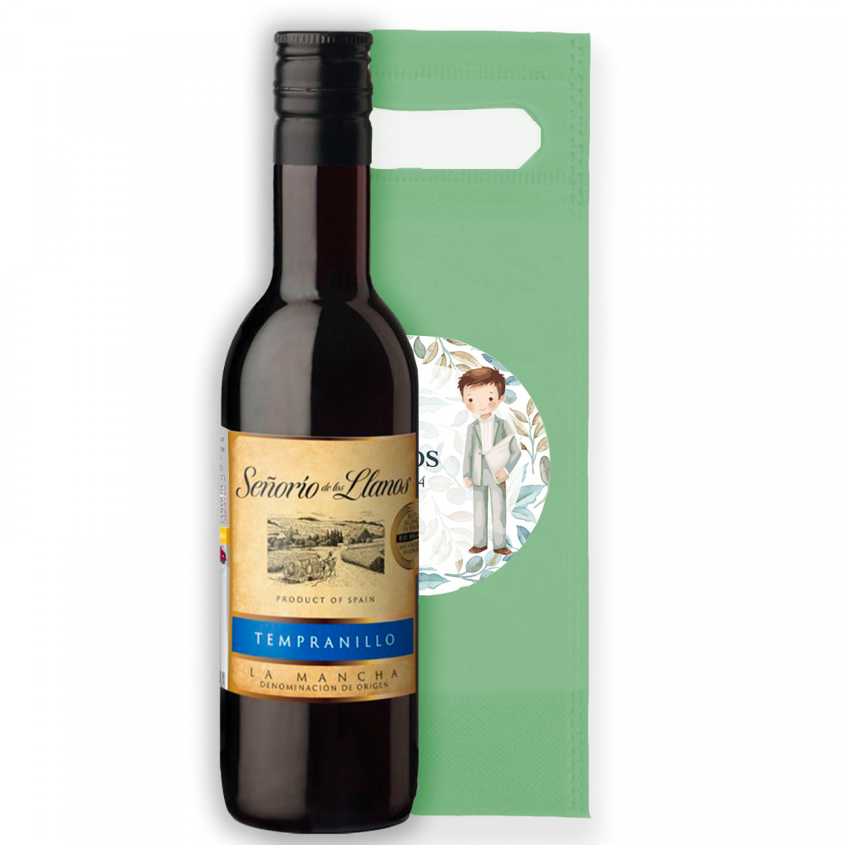 Recuerdos Hombre Comunión Vino Personalizado