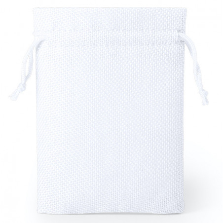 Pulsera y llavero de unicornio en bolsa de tela blanca con adhesivo personalizado