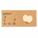 Corazón de semillas de flores silvestres con adhesivo personalizado para bodas y eventos