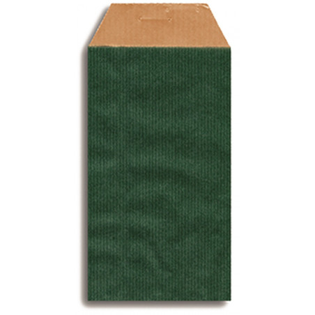 Llavero en madera bicolor en sobre kraft verde con adhesivo personalizado