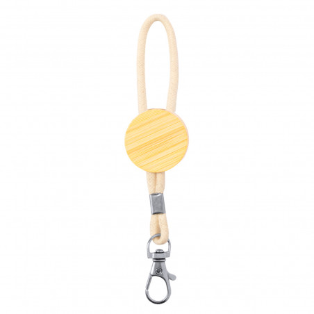 Llavero personalizado de bambú con mosquetón para comunión niña