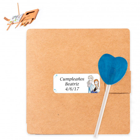 Set para colorear con piruleta y adhesivo personalizado