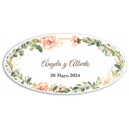 Posavasos abridor con adhesivo personalizado para detalles boda
