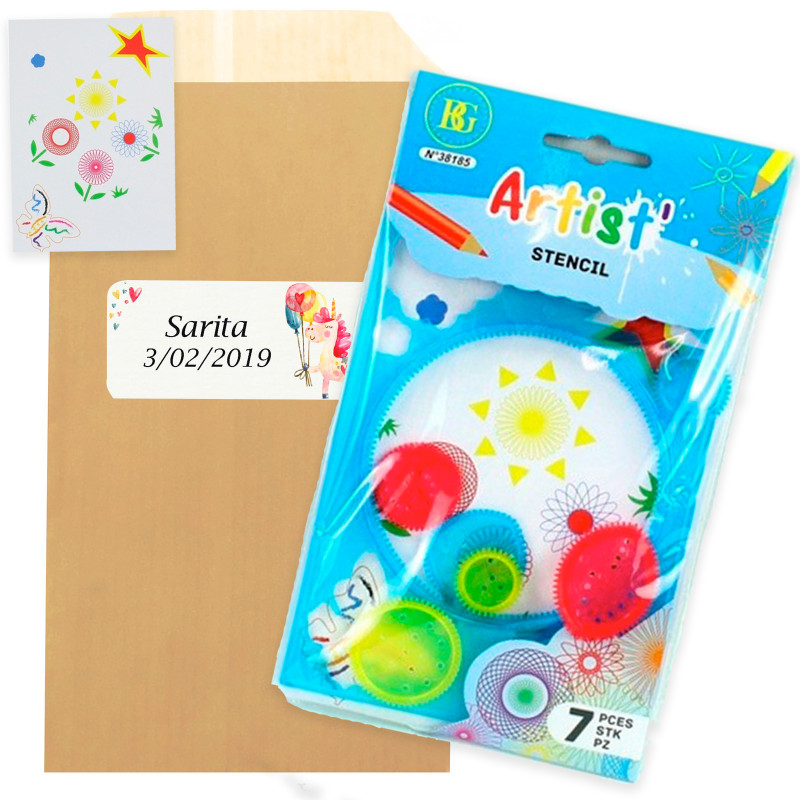 Set Para Dibujar Mandalas En Sobre Kraft Con Adhesivo Personalizado