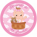 Vela aromática personalizada con adhesivo para detalles bautizo