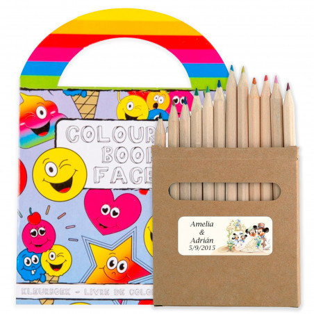 Recuerdos Infantiles Libro con Lápices de Colorear