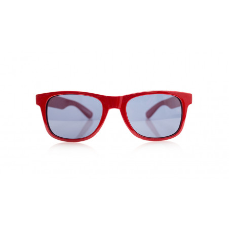 Gafas de sol de niño rojas con piruleta corazon y adhesivo personalizado de graduación