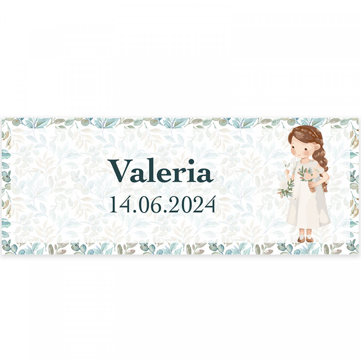 Adhesivo para botellas personalizado de comunión niña