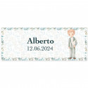 Adhesivo para botellas personalizado 13 x 5 cm comunión niño