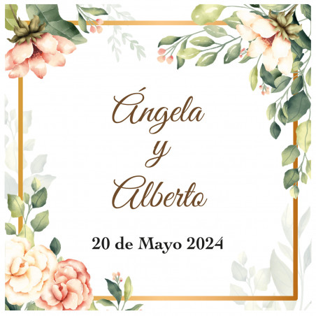 Portafotos sin marco en bolsa kraft personalizada con adhesivo