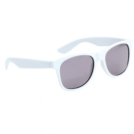 Gafas de sol blancas infantiles y pelota de playa con mochila de pato