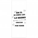 Adhesivo 13 x 5 con frase de agradecimiento