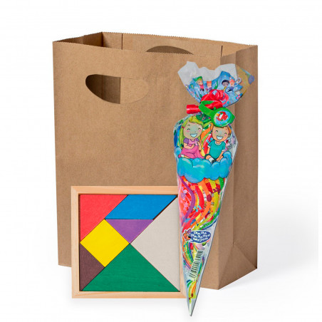 Recuerdos para Niños Cono de Chuches con Puzzle en Bolsa