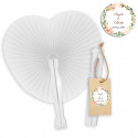 Pai pai en forma de corazón blanco con etiqueta personalizado para bodas y eventos