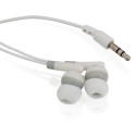 Auriculares rojos en estuche personalizado con adhesivo para graduación de chica