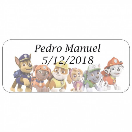 Set para colorear con piruleta y adhesivo de la patrulla canina personalizado para detalles eventos
