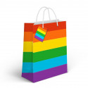 Bolsa de papel mediana con motivo de arcoiris