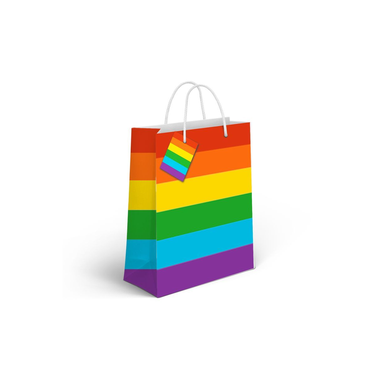 Bolsa de papel mediana con motivo de arcoiris