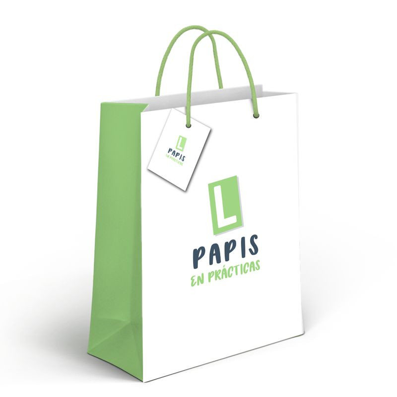 Bolsa de papel "papis en prácticas"