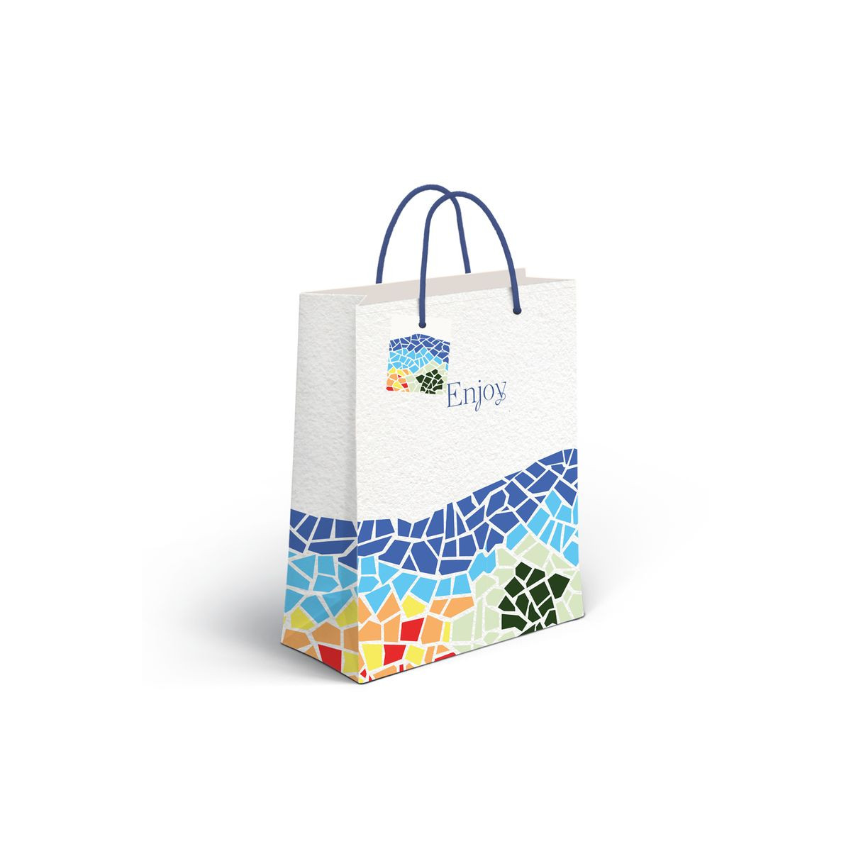 Bolsa de papel motivo mosaico de colores