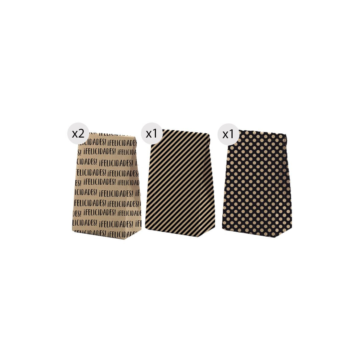 Set de 4 bolsas kraft elegantes