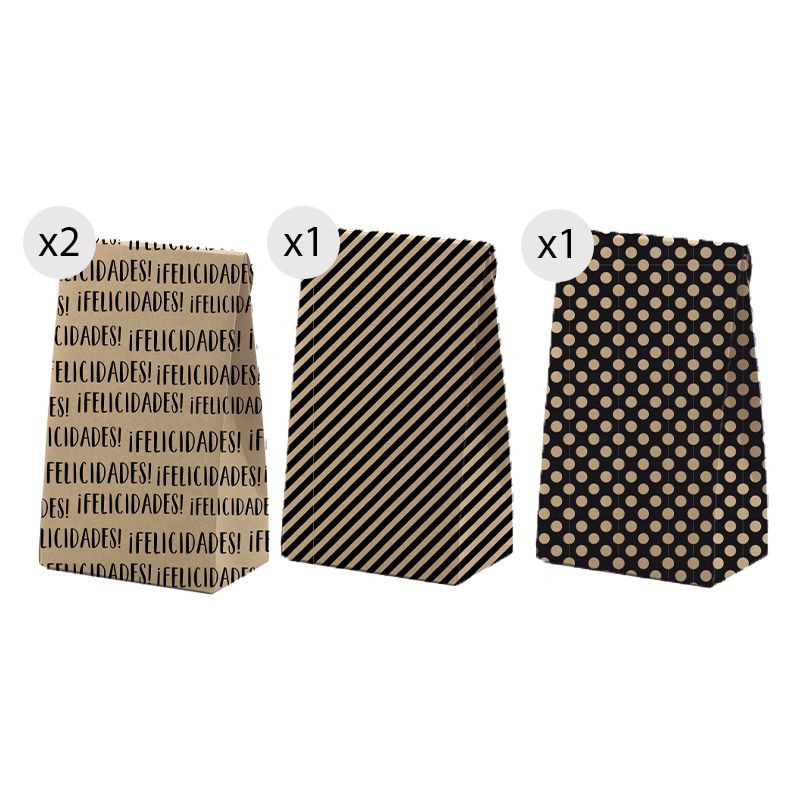 Set de 4 bolsas kraft elegantes