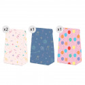 Set de 4 bolsas de papel con estampados divertidos