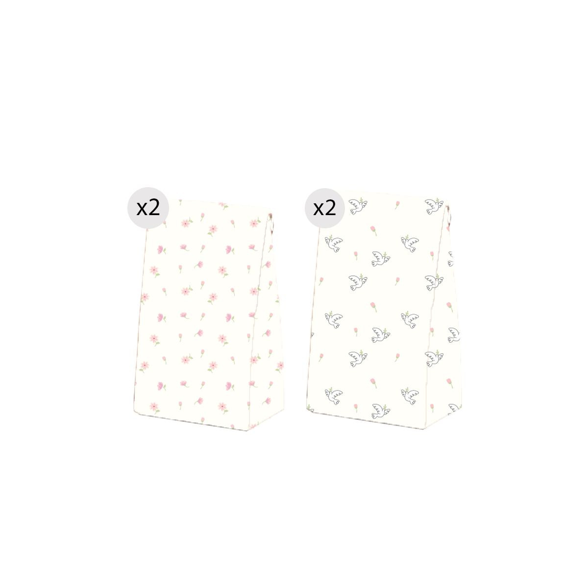 Set de 4 bolsas para comunión niña tamaño M