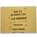 Caja con frase de agradecimiento