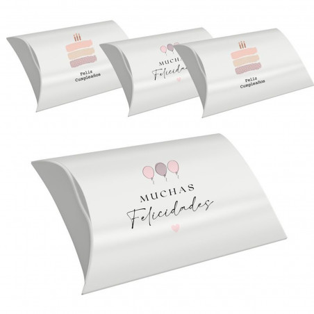 Cajas con mensaje en pack de 4 feliz cumpleaños