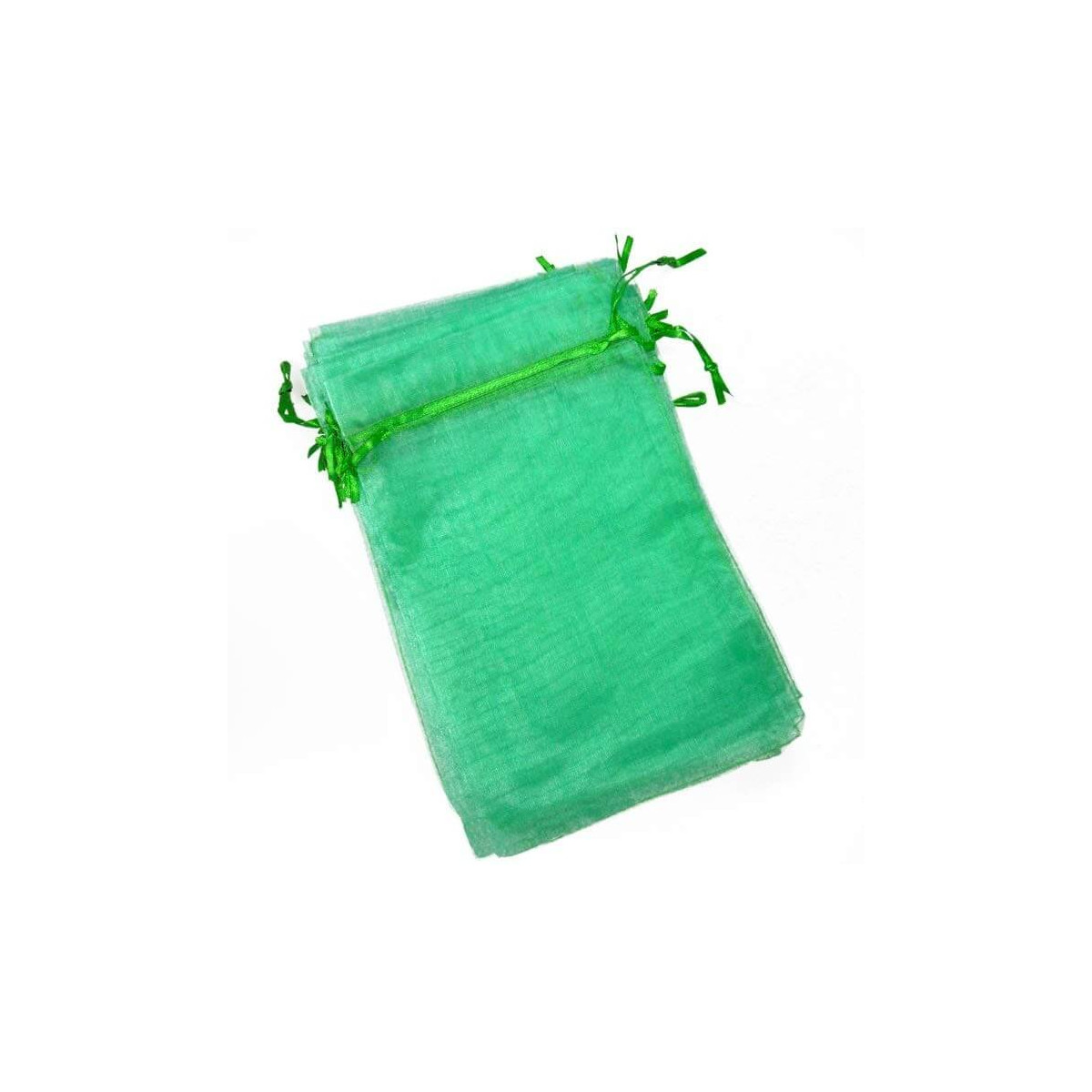 Bolsas de organza baratas verde 13x17cm