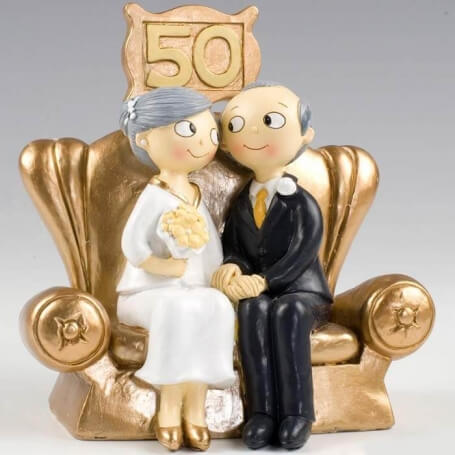 Figuras para tartas de boda de oro originales