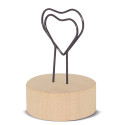 Portanotas con corazón y base de madera Detalle elegante para eventos