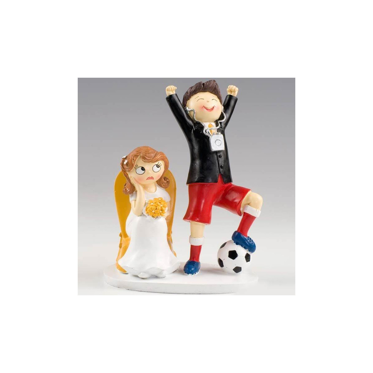 Figura de novios fútbol para tarta de boda originales