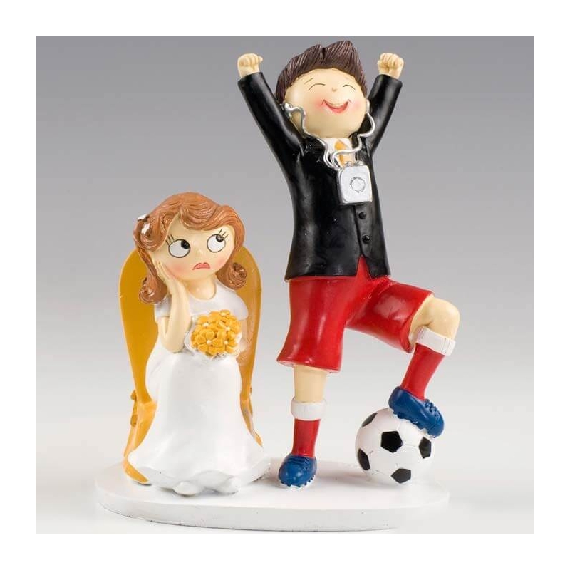 Figura de novios fútbol para tarta de boda originales