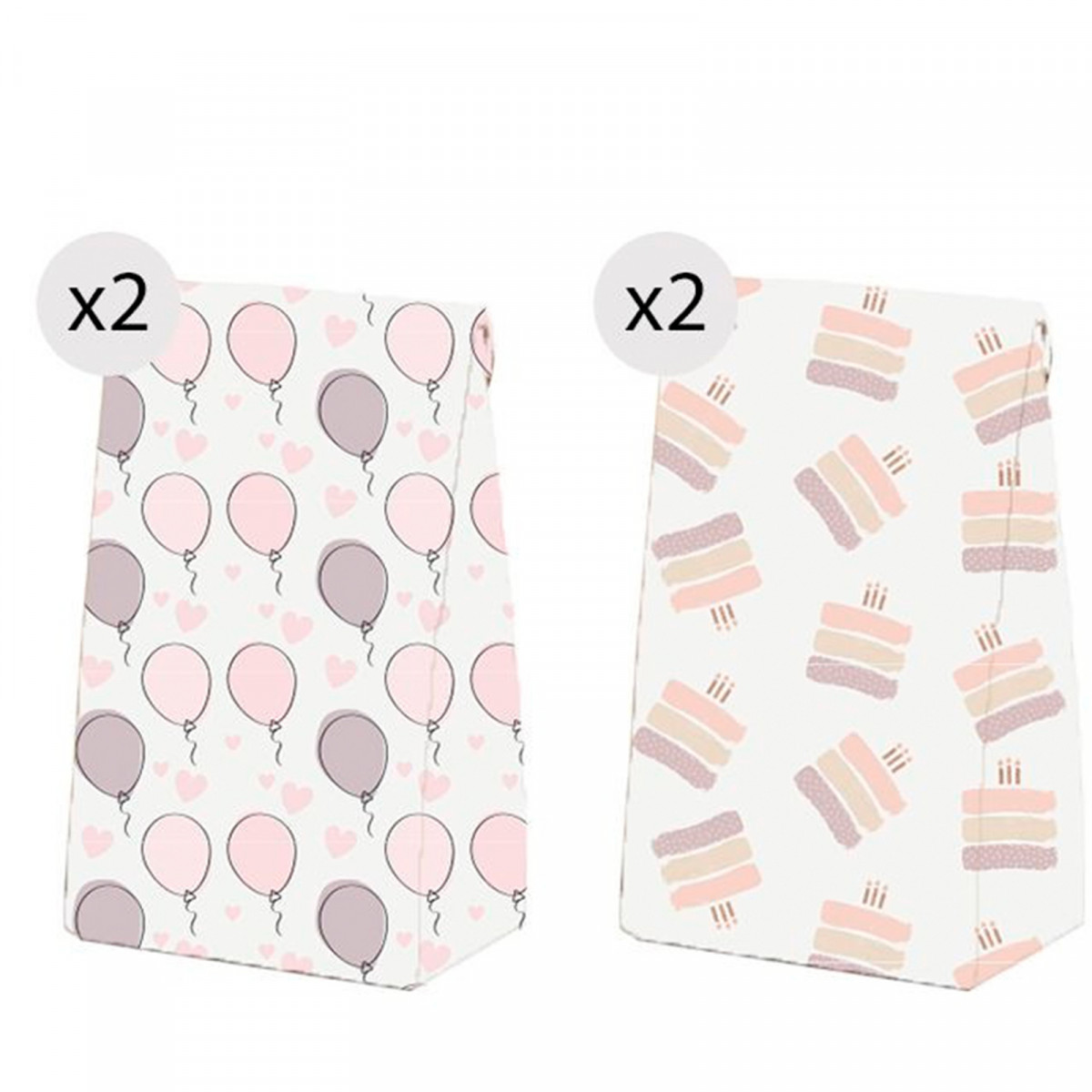 Set 4 bolsas pequeñas para cumpleaños