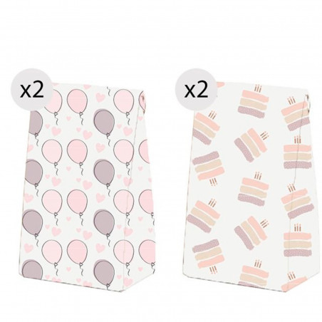 Set 4 bolsas pequeñas para cumpleaños
