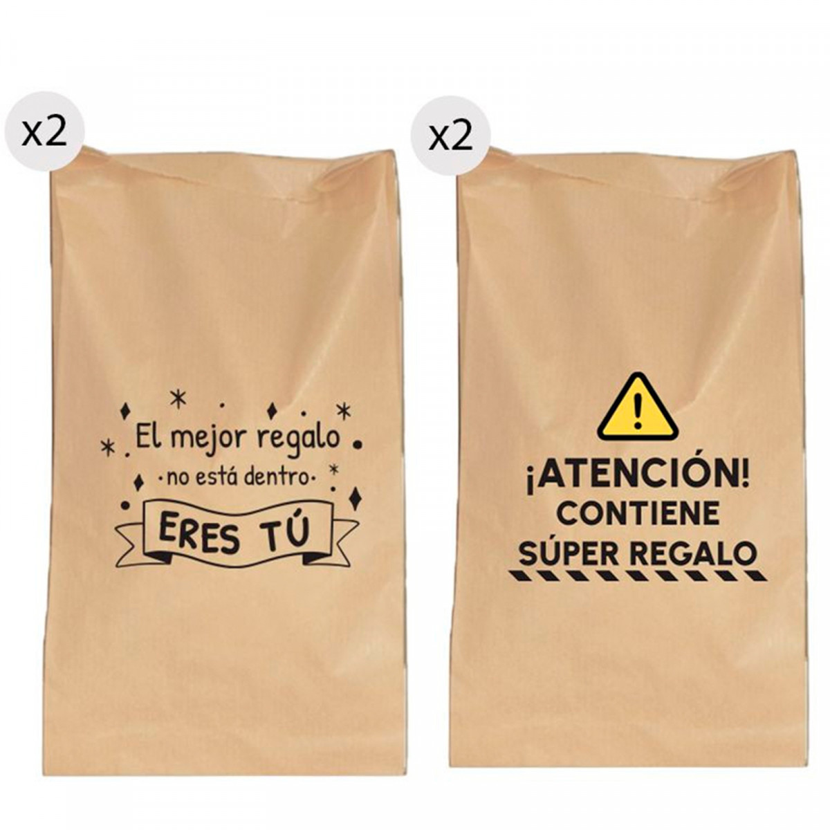 Sobres de 25 x 40 cm con frases simpáticas en pack de 4