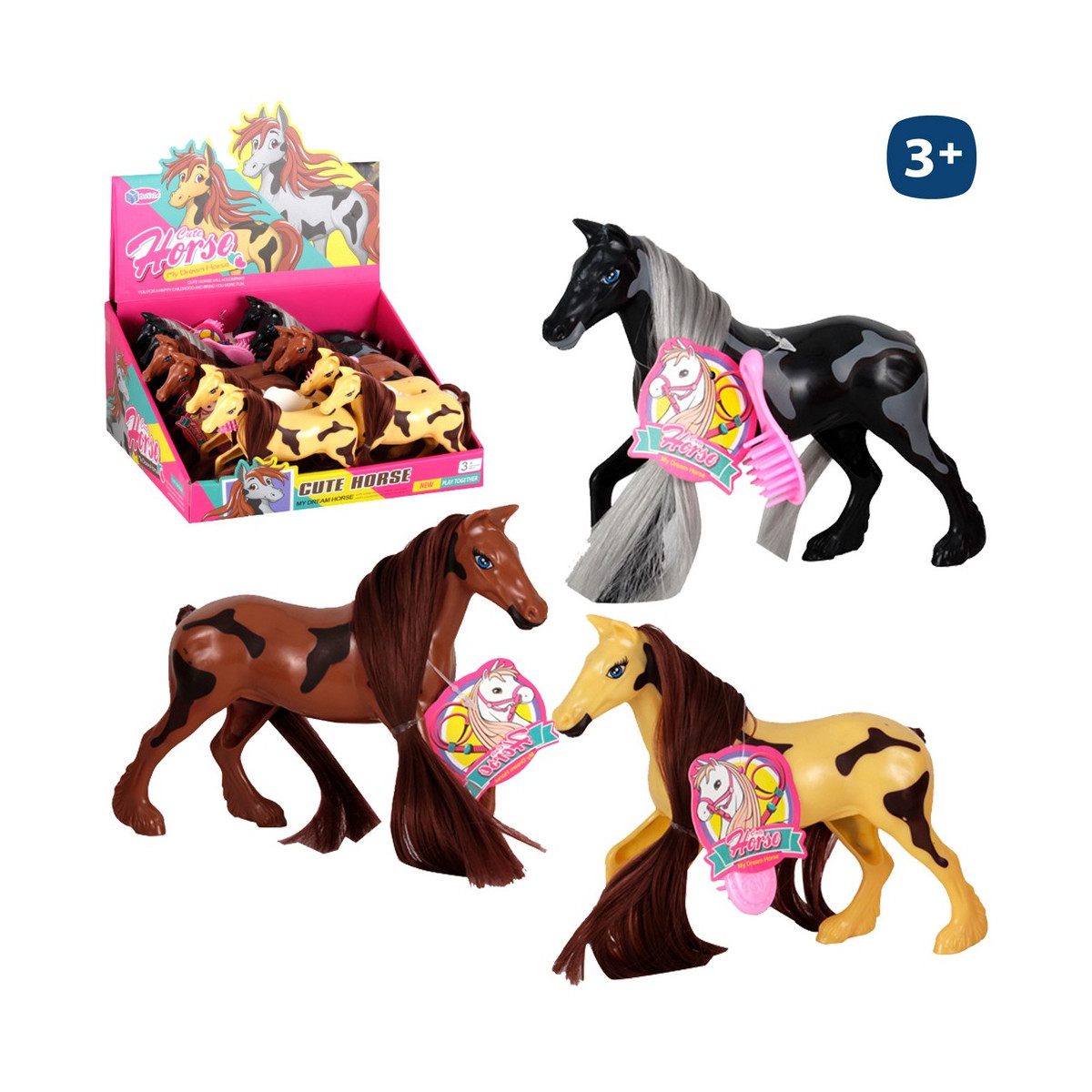 Caballo de juguete pequeño y lindo para jugar y peinar