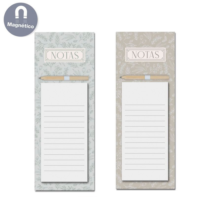 Bloc de notas vintage con imán y lápiz para detalles