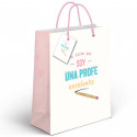 Bolsa de papel con mensaje para profesores