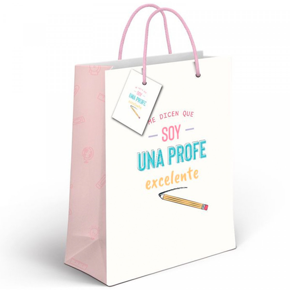 Bolsa de papel mediana con mensaje para profesores