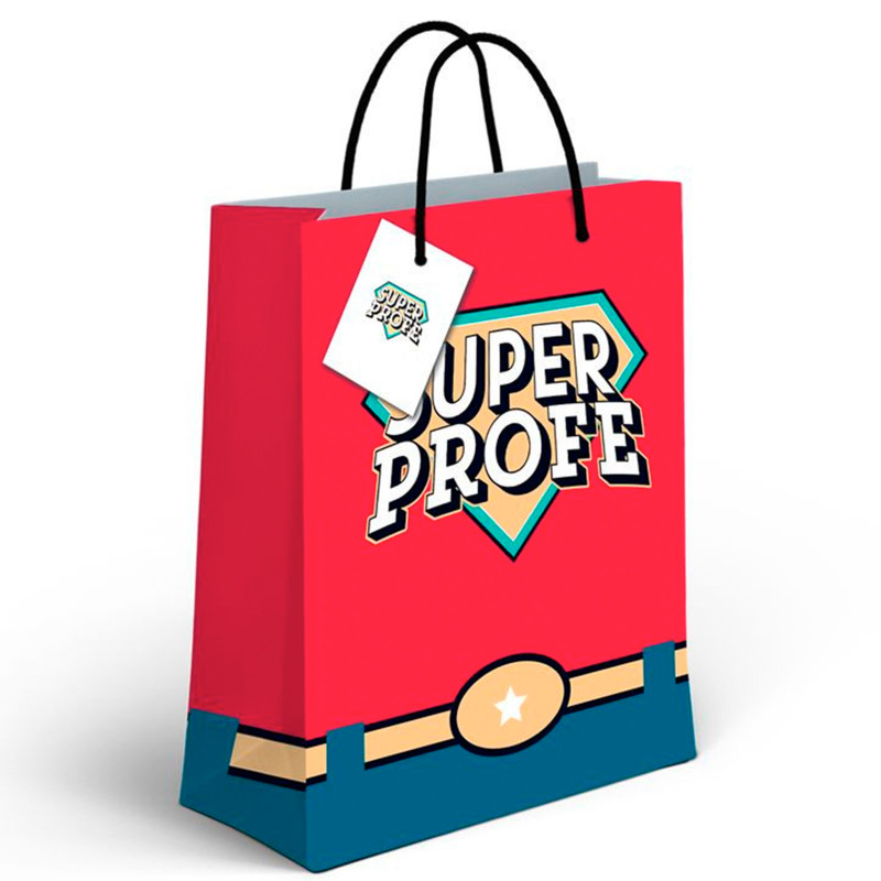 Bolsa de papel original "super profe"