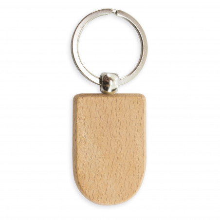 Llavero de madera con forma de escudo para regalar