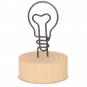 Portanotas de Madera con Clip en Forma de Bombilla Detalle Original y Práctico