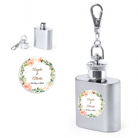 Llavero petaca personalizado para detalles boda